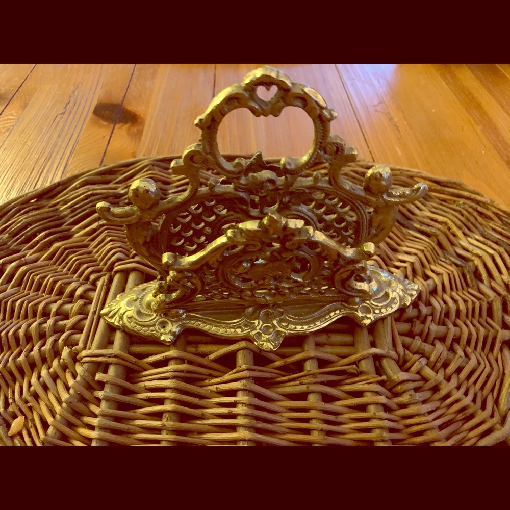 Brass Antique Style Letter Rack
